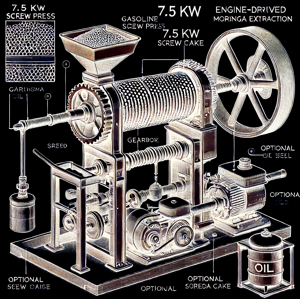 7.5 kW engine-driven screw press